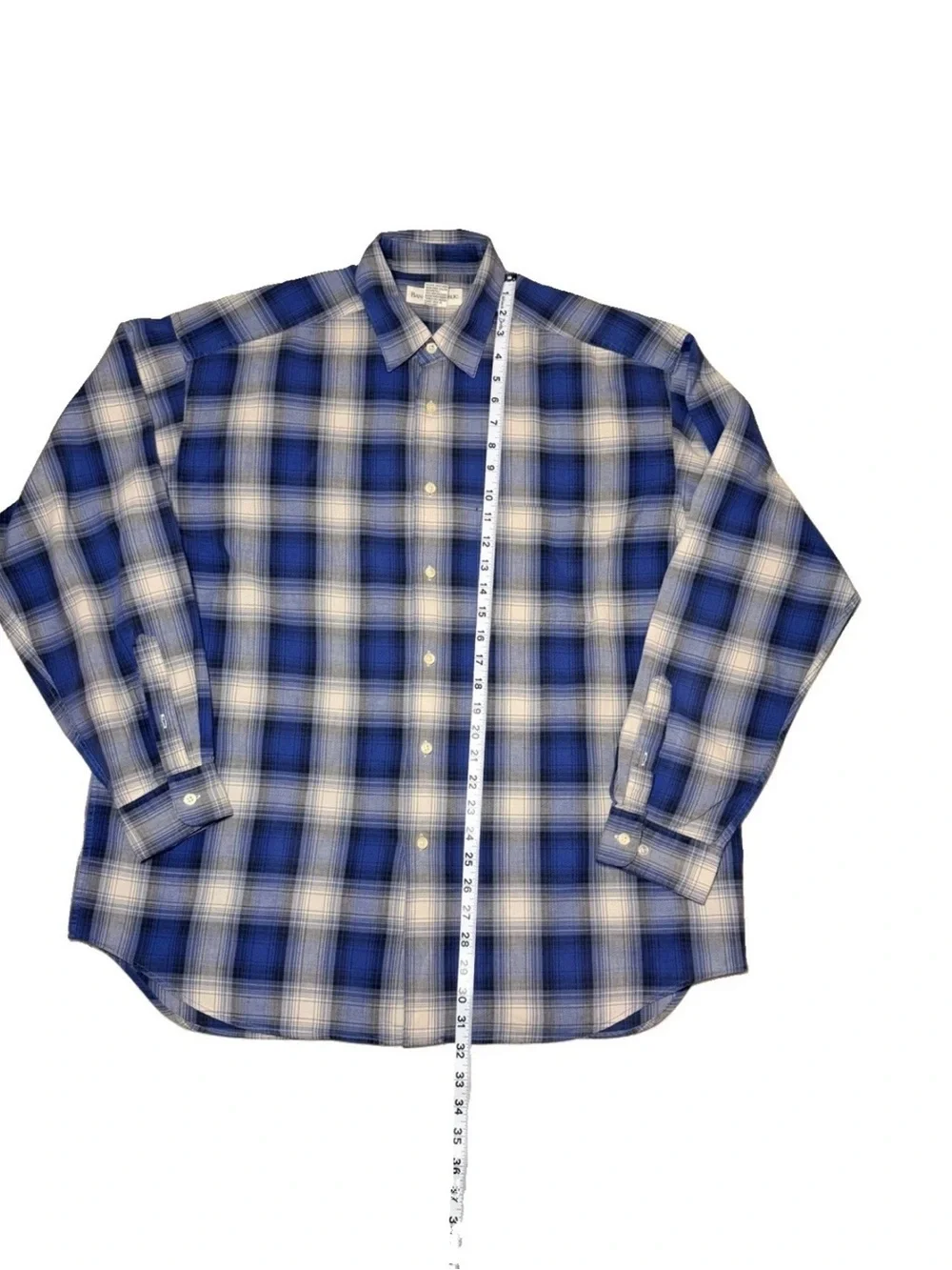 Banana Republic Blue and White Plaid Button-Down Shirt
